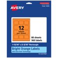 thumbnail image 1 of Avery Rectangle Labels, Bright Orange, 1-13/16" x 2-3/16", 960ct, 1 of 11