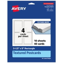 Avery Rectangle Postcards, 3.5" x 5", Textured Matte, 40 Total