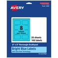 thumbnail image 1 of Avery Rectangle Scalloped Labels, Bright Blue, 2" x 3", 160ct, 1 of 11