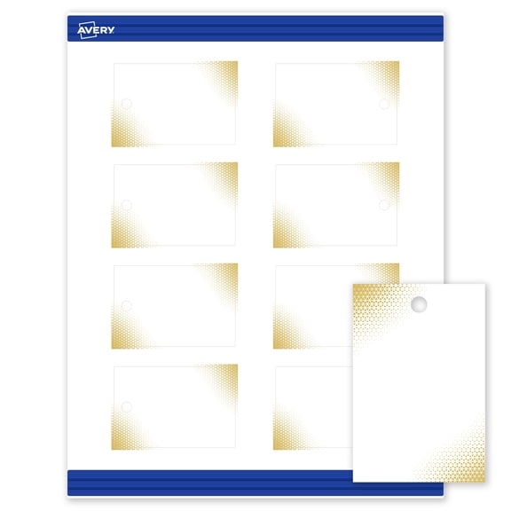 Avery Rectangle Tags, Gold Blush Pattern, 2" x 3"