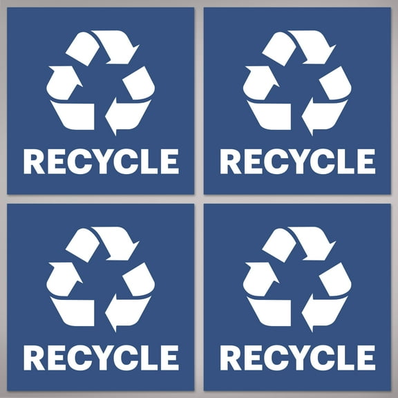 Avery Recycle Stickers, 4" x 4", Blue, 8 Labels Total
