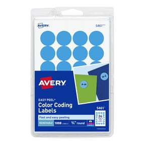 Avery Removable Color Coding Labels, 3/4" Round, Light Blue, Printable, Pack of 1008