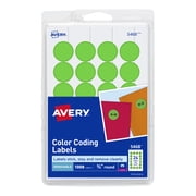 Avery Removable Color-Coding Labels, Removable Adhesive, 3/4 Diameter, Neon Green, 1,008 (5468)