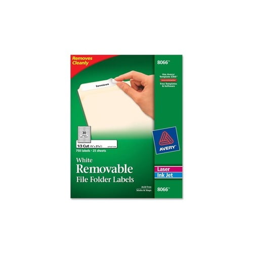 Avery White Removable File Folder Labels, 750-Pack