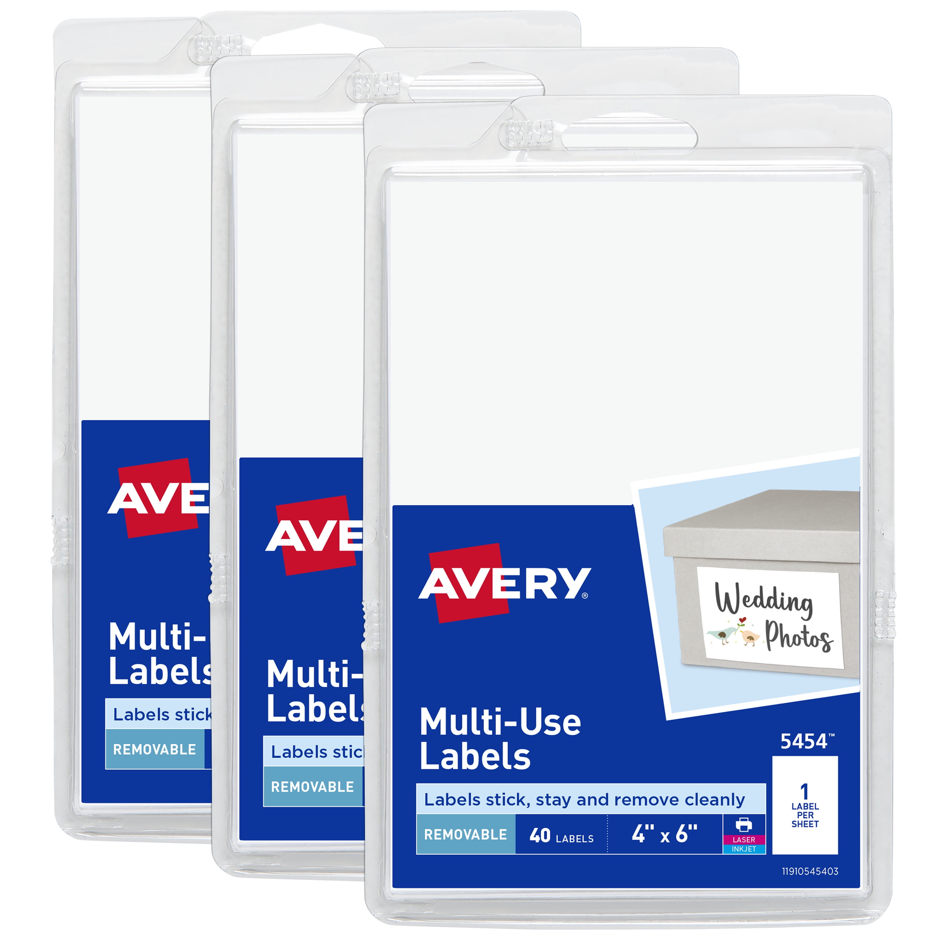 Avery Laser+ - Blanc - 60 x 200 mm 400 étiquette(s) (100 feuille(s) x 4)  étiquettes pour dossiers - Accessoire imprimante - Achat & prix