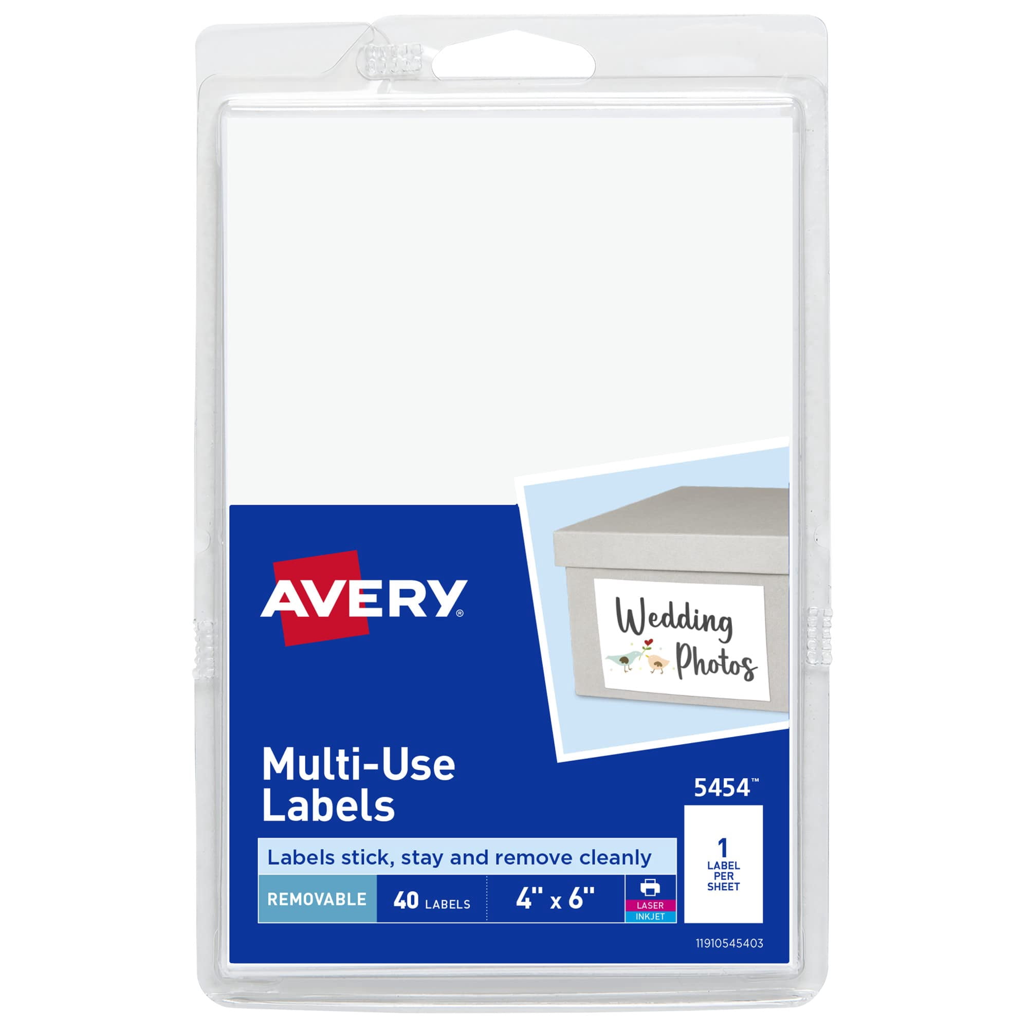 Avery Removable Labels, 4" x 6" Blank Labels, Laser/Inkjet Printable ...