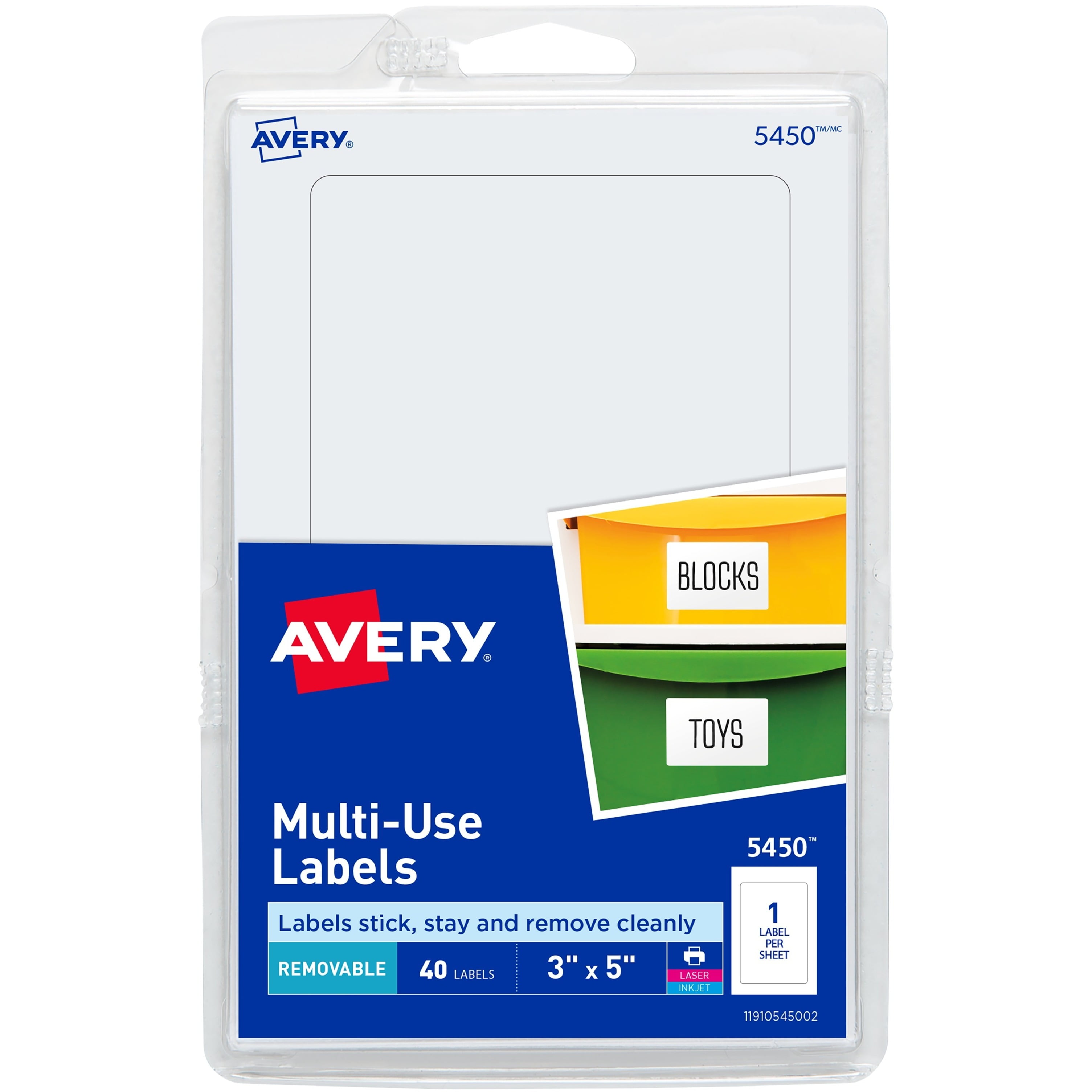 Avery Removable Labels, Removable Adhesive, 3