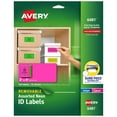 thumbnail image 1 of Avery Removable Labels, 2" x 4", Assorted Neon, 120 Total (6481), 1 of 10
