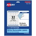 thumbnail image 1 of Avery Removable Rectangle Labels, 1" x 1.5", 1,600ct, 1 of 10