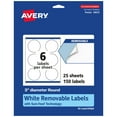 thumbnail image 1 of Avery Removable Round Labels, 3" Diameter, 150ct, 1 of 10