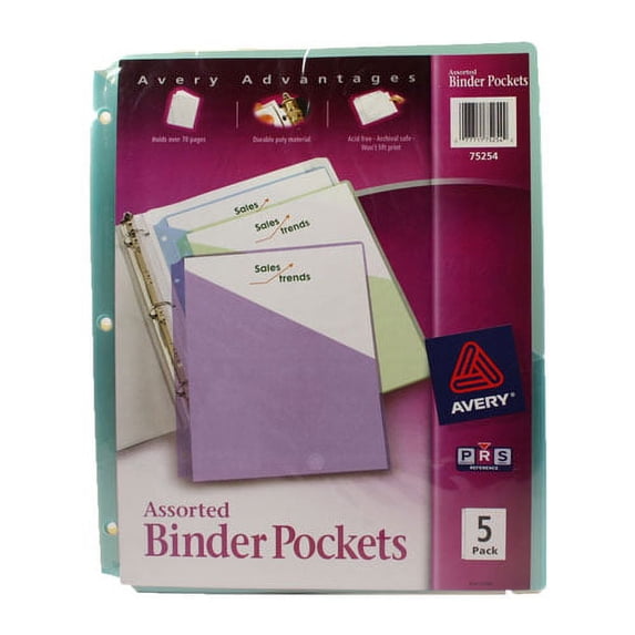 Avery Ring Binder, Polypropylene Pockets (Pack of 6)