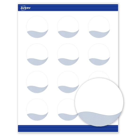 Avery Round Business Cards, Colorful Design, 2" Diameter, 120 Total