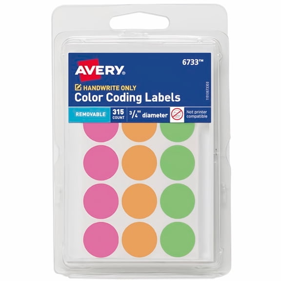 Avery Round Color Coding Labels (Pack of 24)