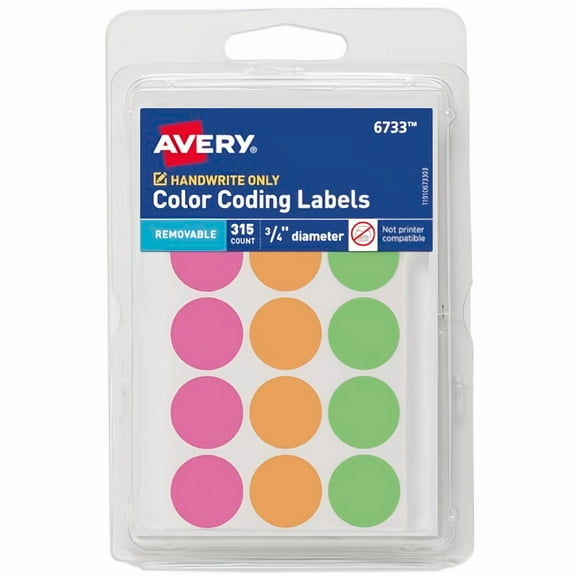 Avery Round Color Coding Labels (Pack of 6)