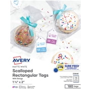 Avery Scalloped Tags with String , 2" x 1.25", 180 Tags (22848)