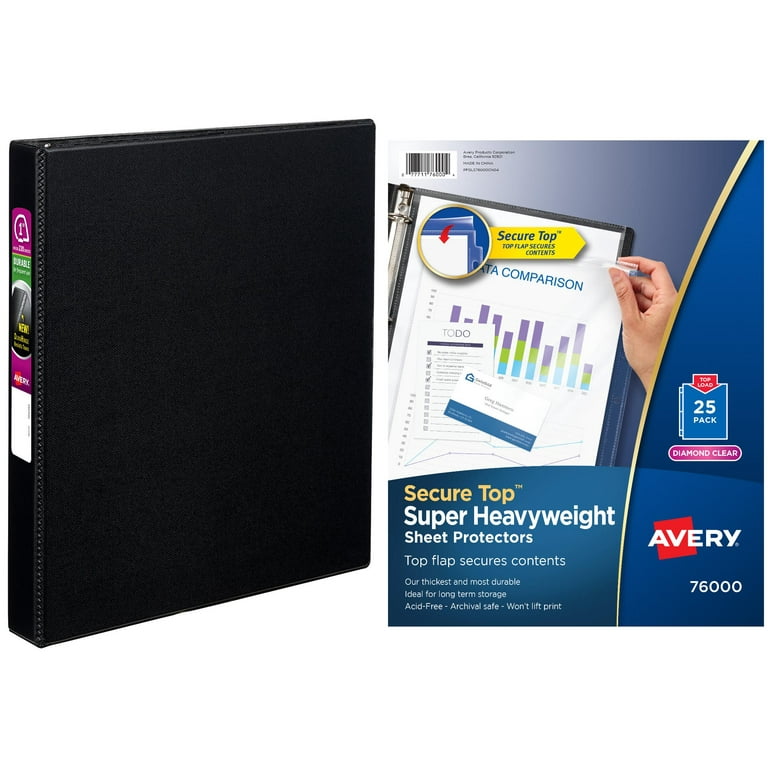 Avery Heavy-Duty Plastic Sleeves Letter Polypropylene Clear 12/Pack