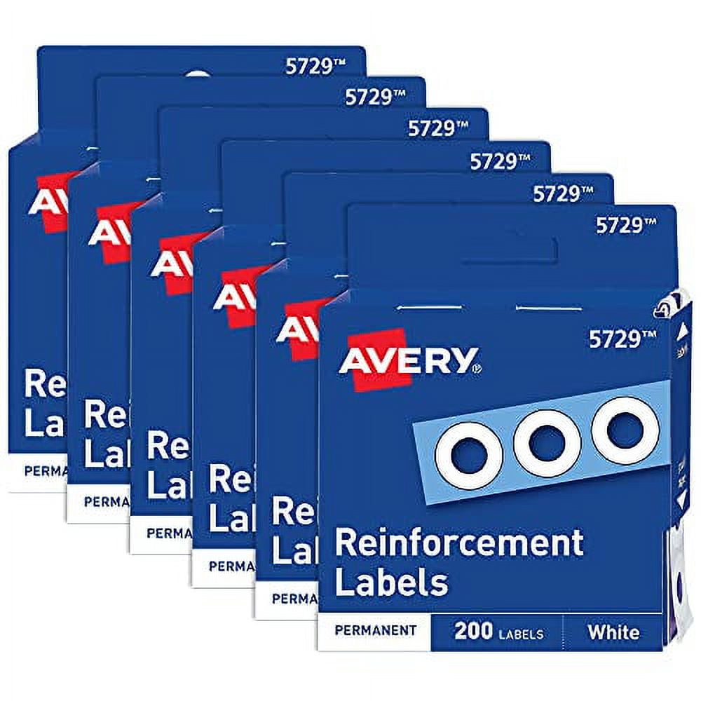 Avery SelfAdhesive Binder Reinforcement Labels, .25" Diameter, White