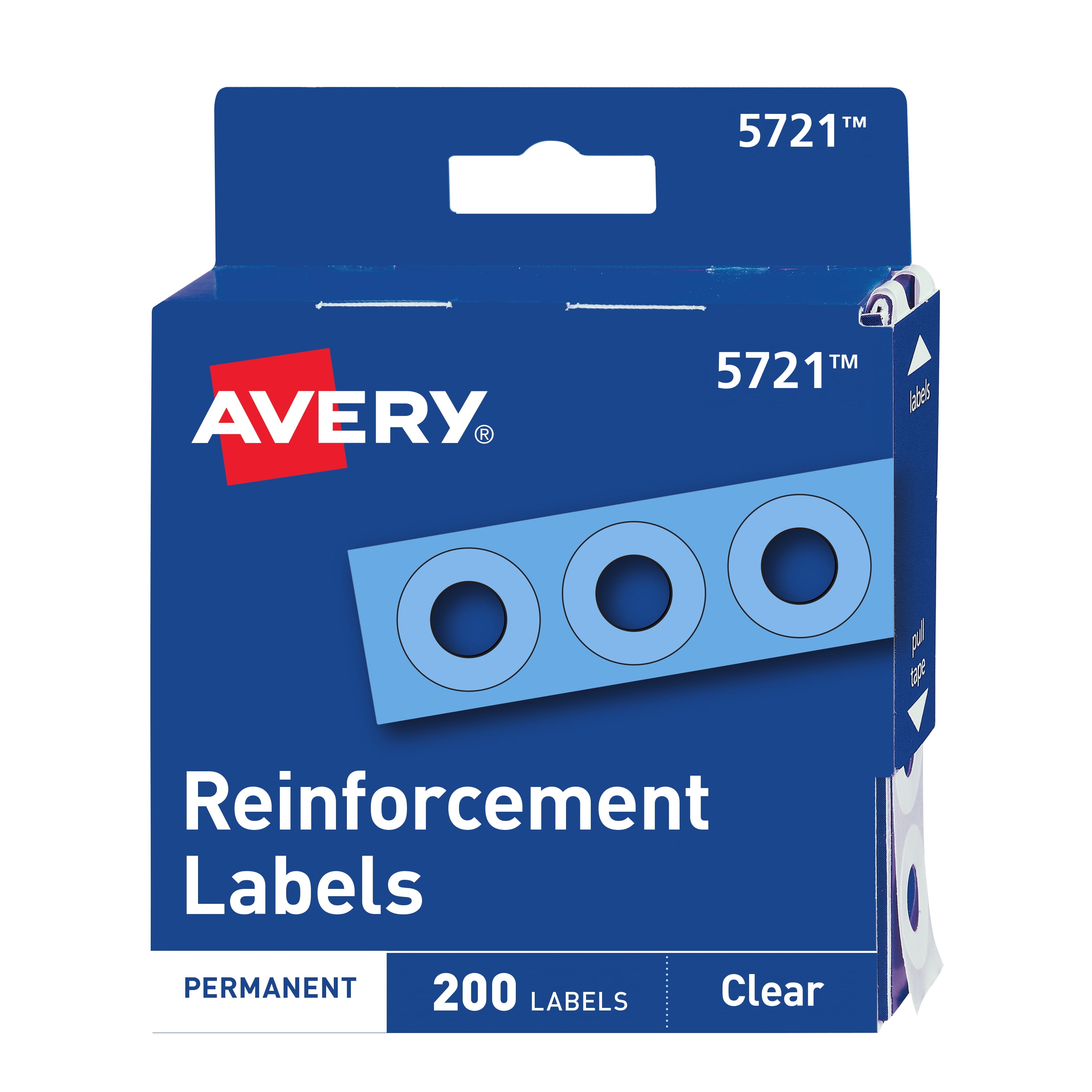 Avery SelfAdhesive Hole Reinforcement Stickers, 1/4" Diameter Hole