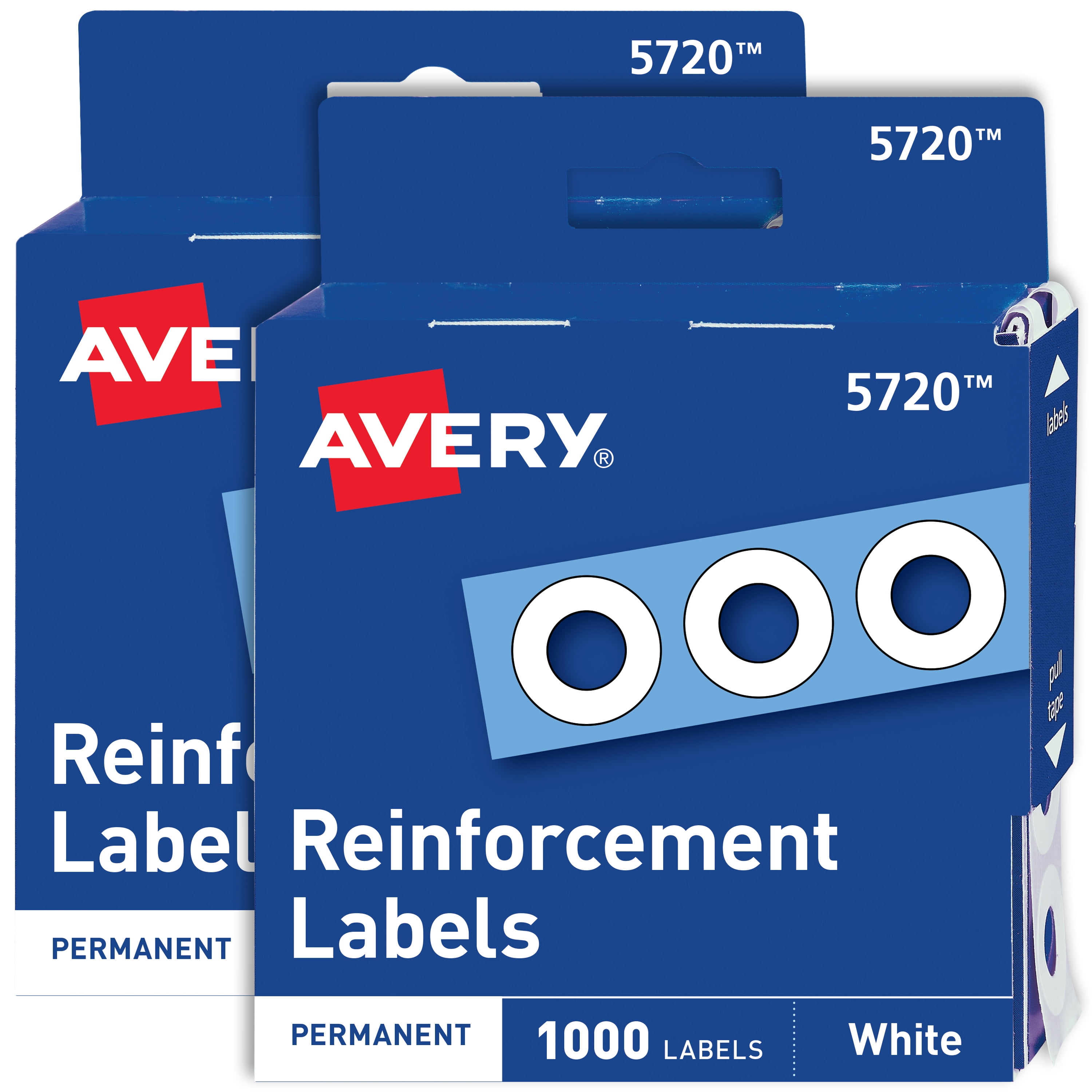 0.5625 Circle Hole Reinforcement Labels, 100 Sheets, White Gloss Laser