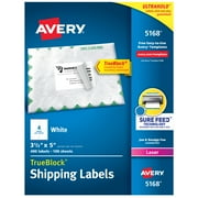 Avery Shipping Labels, 3-1/2" x 5", White, 400ct (5168) - 5 Pack
