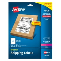 Avery Shipping Labels, 5-1/2" x 8-1/2", Paper, White, TrueBlock®, Laser/Inkjet, 20 Labels (18126)
