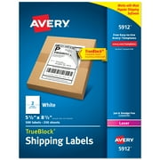 Avery Shipping Labels, 5.5" x 8.5", White, 500 Labels (5912)