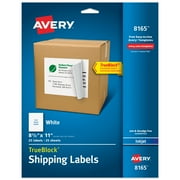 Avery Shipping Labels, 8.5" x 11", White, 25 Labels 8165