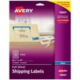 thumbnail image 1 of Avery Shipping Labels, Permanent Adhesive, Matte Frosted Clear, 8-1/2" x 11", 10 Labels (18665), 1 of 8