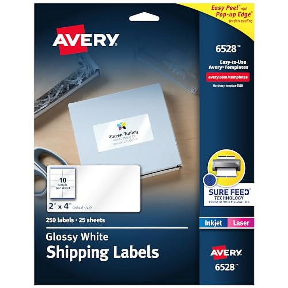 Avery Shipping Labels with Sure Feed and Easy Peel Technology, Glossy ...