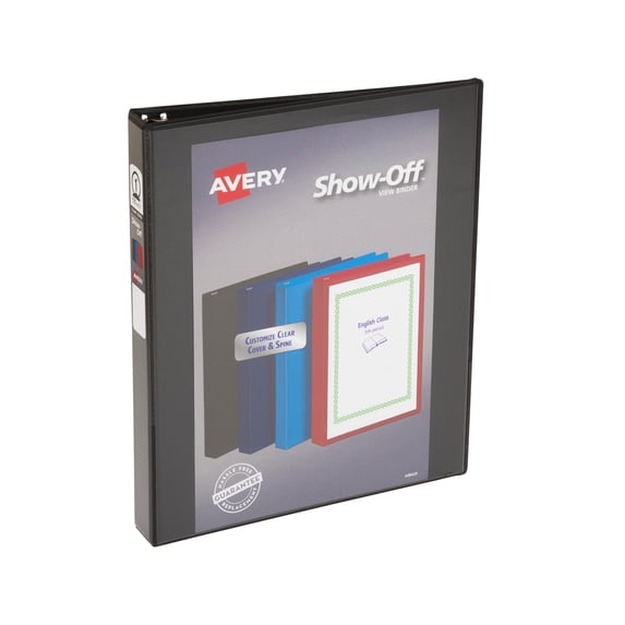 Avery Show Off View Binder with 1" Round Ring 12018 with Avery Ready Index Table of Contents Dividers 11188, 10-Tab, 6 Sets Bundle