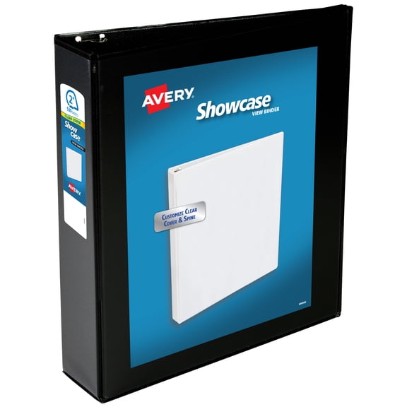 Avery Showcase Standard View Binder, 2" Slant Rings, Black (19700)
