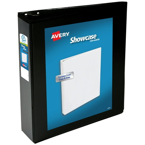 Avery Showcase Standard View Binder, 3" Slant Rings, Black (19750)