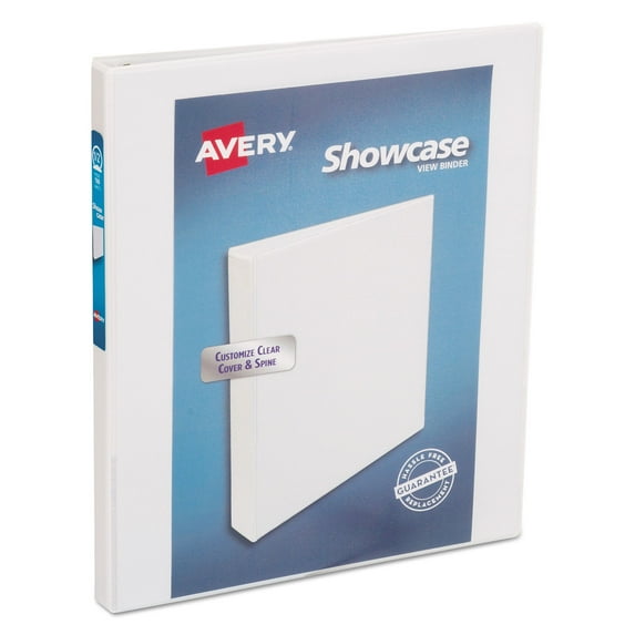 Avery Showcase Economy View Binder with 3 Round Rings, 0.5" Capacity, 11x8.5, White