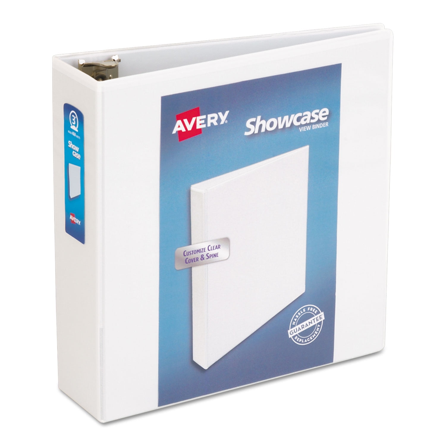Avery Showcase Economy View Binder with 3 Round Rings, 3" Capacity, 11x8.5, White