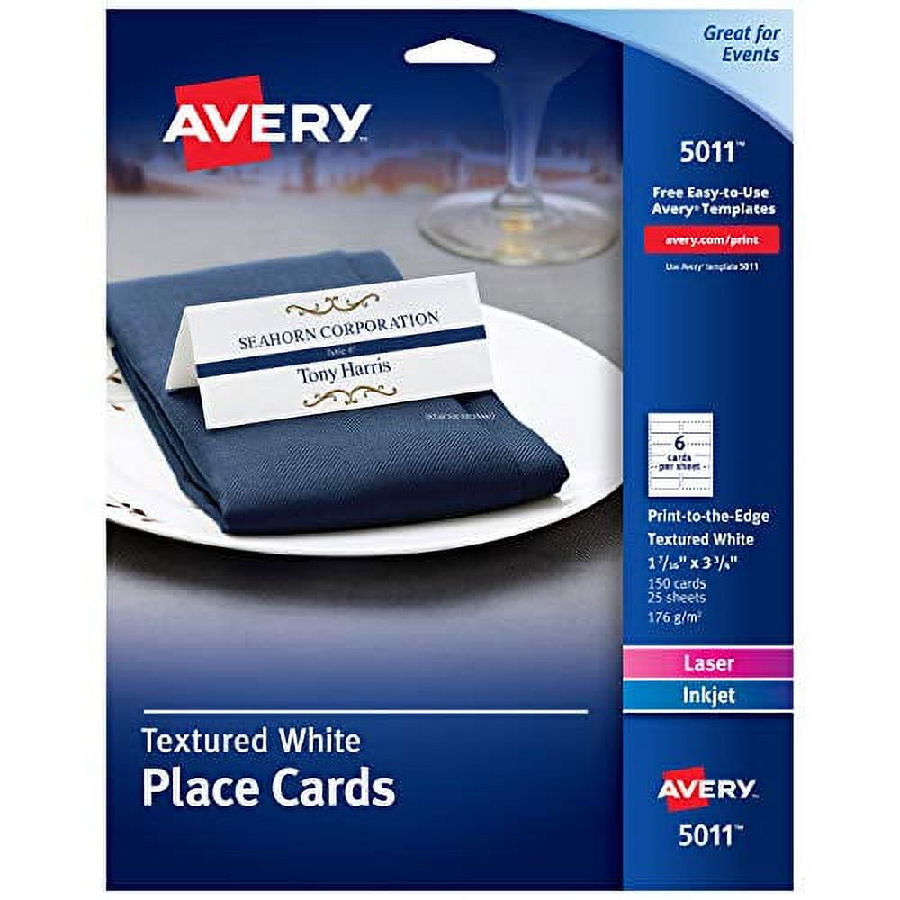 Avery Small Place Cards, Laser & Inkjet Printers, 150 Printable Cards