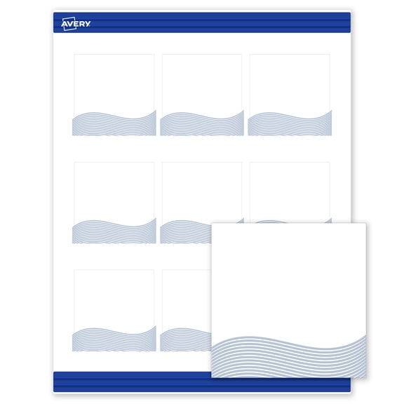 Avery Square Business Cards, Colorful Design, 2.5" x 2.5", 90 Total