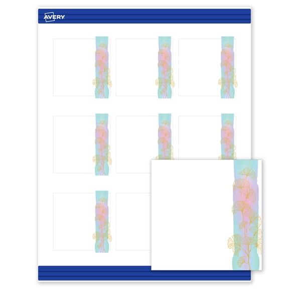 Avery Square Business Cards, Floral Design, 2.5" x 2.5", 90 Total