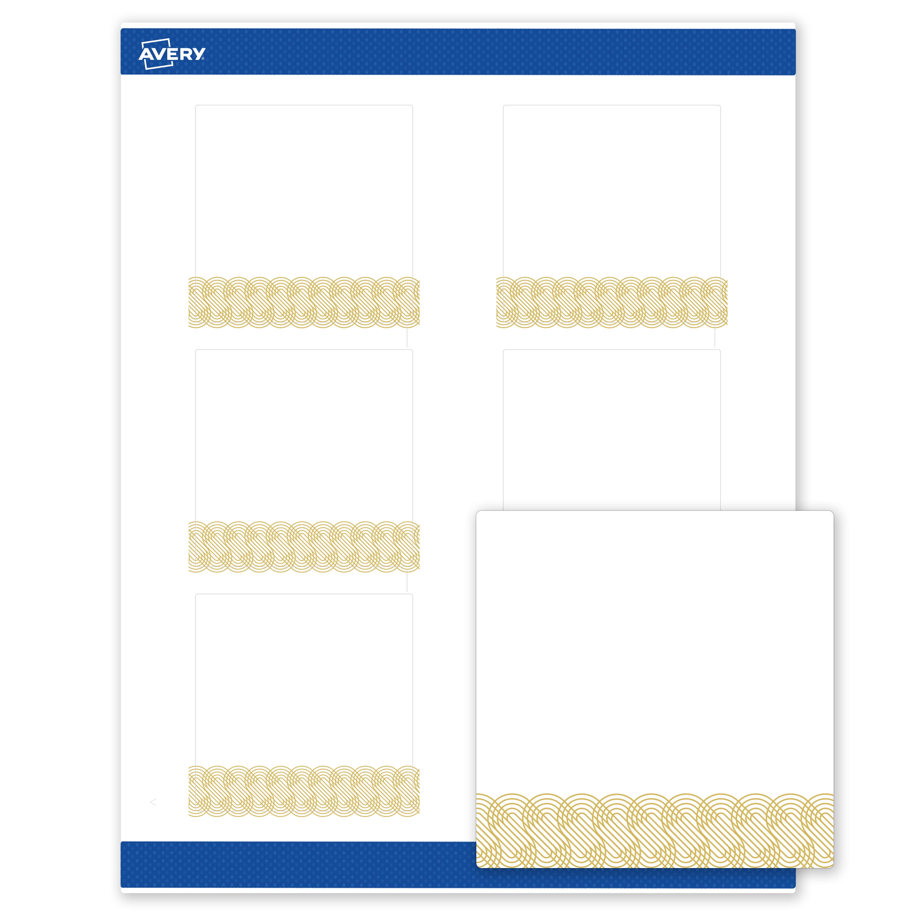 Avery Square Labels, Gold Lace Trim Pattern, 3" x 3", 60 Total, Matte, Gold Lace Trim