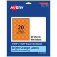 thumbnail image 1 of Avery Square Scalloped Labels, Bright Orange, 1-5/8" x 1-5/8", 400ct, 1 of 11