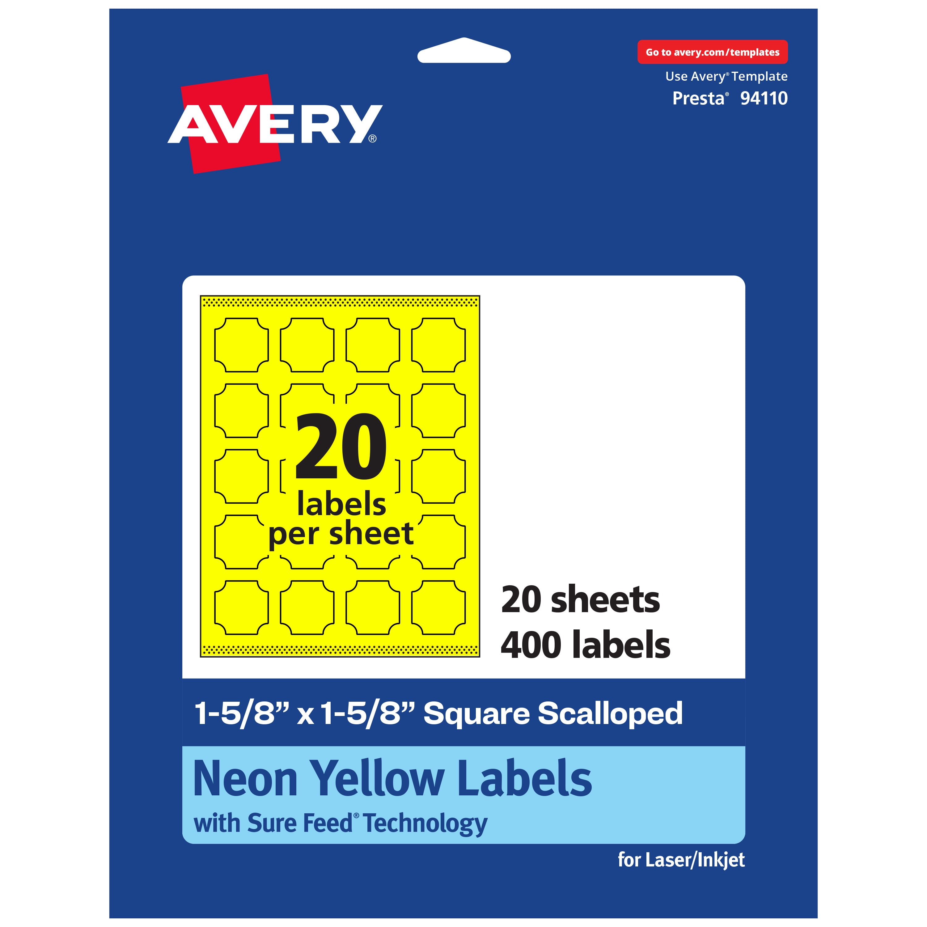 Avery Square Scalloped Labels Neon Yellow 1 5 8 X 1 5 8 400ct avery-square-scalloped-labels-neon-yellow-1-5-8-x-1-5-8-400ct
