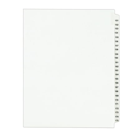 Avery Standard Collated Legal Dividers Avery Style, Letter Size, 151-175 Tab Set (1336)
