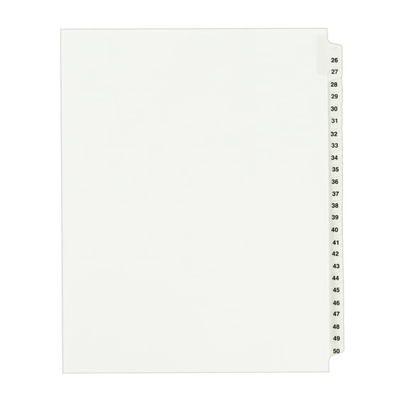 Avery Standard Collated Legal Dividers Avery Style, Letter Size, 26-50 Tab Set (01331)