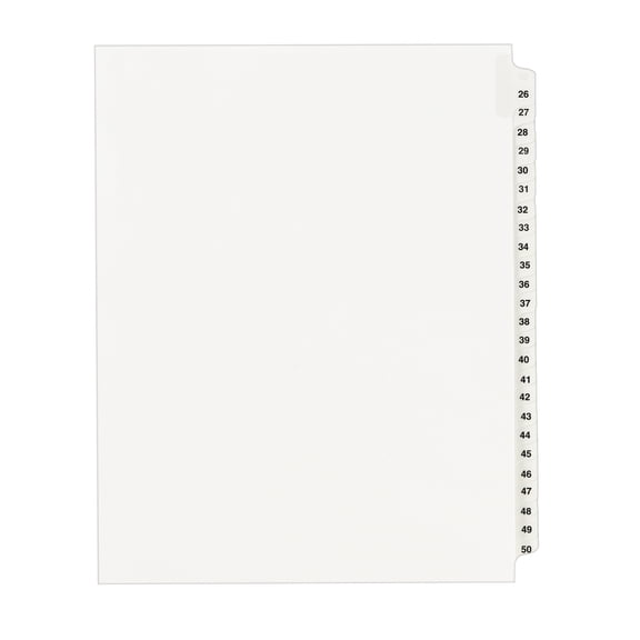 Avery Standard Collated Legal Dividers Avery Style, Letter Size, 26-50 Tab Set (01331)