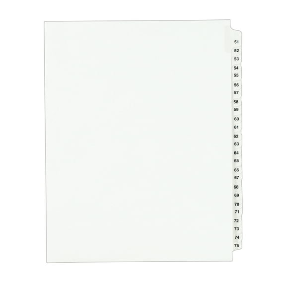 Avery Standard Collated Legal Dividers Avery Style, Letter Size, 51-75 Tab Set (1332)