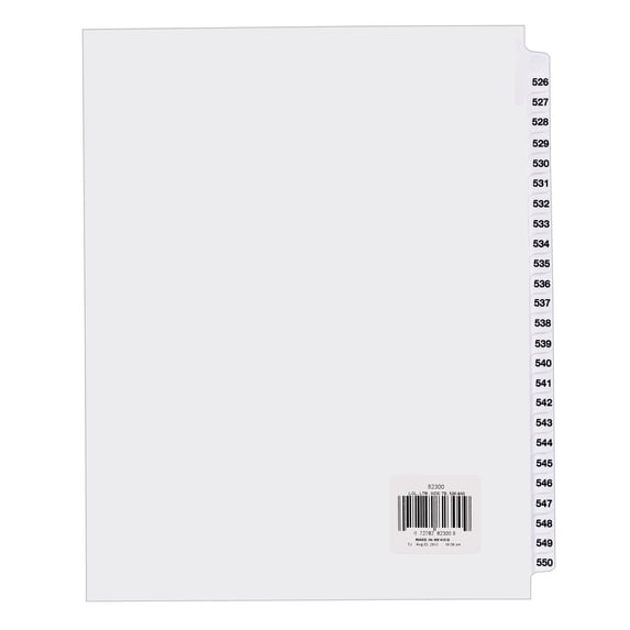 Avery Standard Collated Legal Dividers Avery Style, Letter Size, 526-550 Tab Set (82300)
