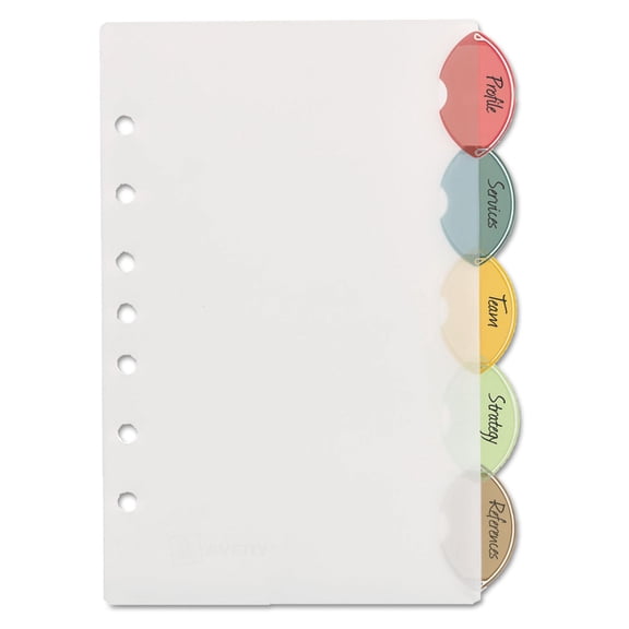 Avery Style Edge Plastic Mini Dividers, 5-Tab Set (11118)
