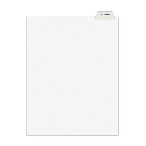 Avery-Style Preprinted Legal Bottom Tab Divider, Exhibit K, Letter, White, 25/pk | Bundle of 10 Packs