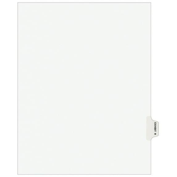 Avery-Style Preprinted Legal Side Tab Divider, Exhibit R, Letter, White, 25/pack, (1388) | Bundle of 5 Packs