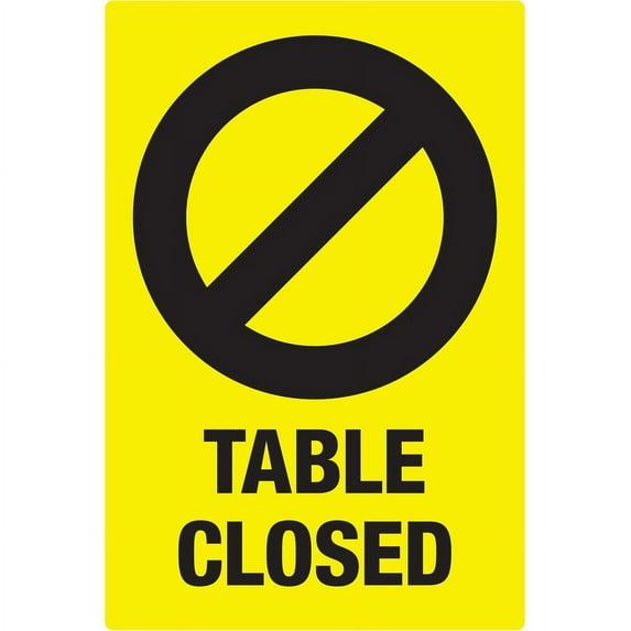 Avery; Surface Safe TABLE CLOSED Preprinted Decals - 10 / Pack - Table Closed Print/Message - 4" Width x 6" Height - Rectangular Shape - Water Resistant, Pre-printed, Chemical Resi | Bundle of 5 Packs