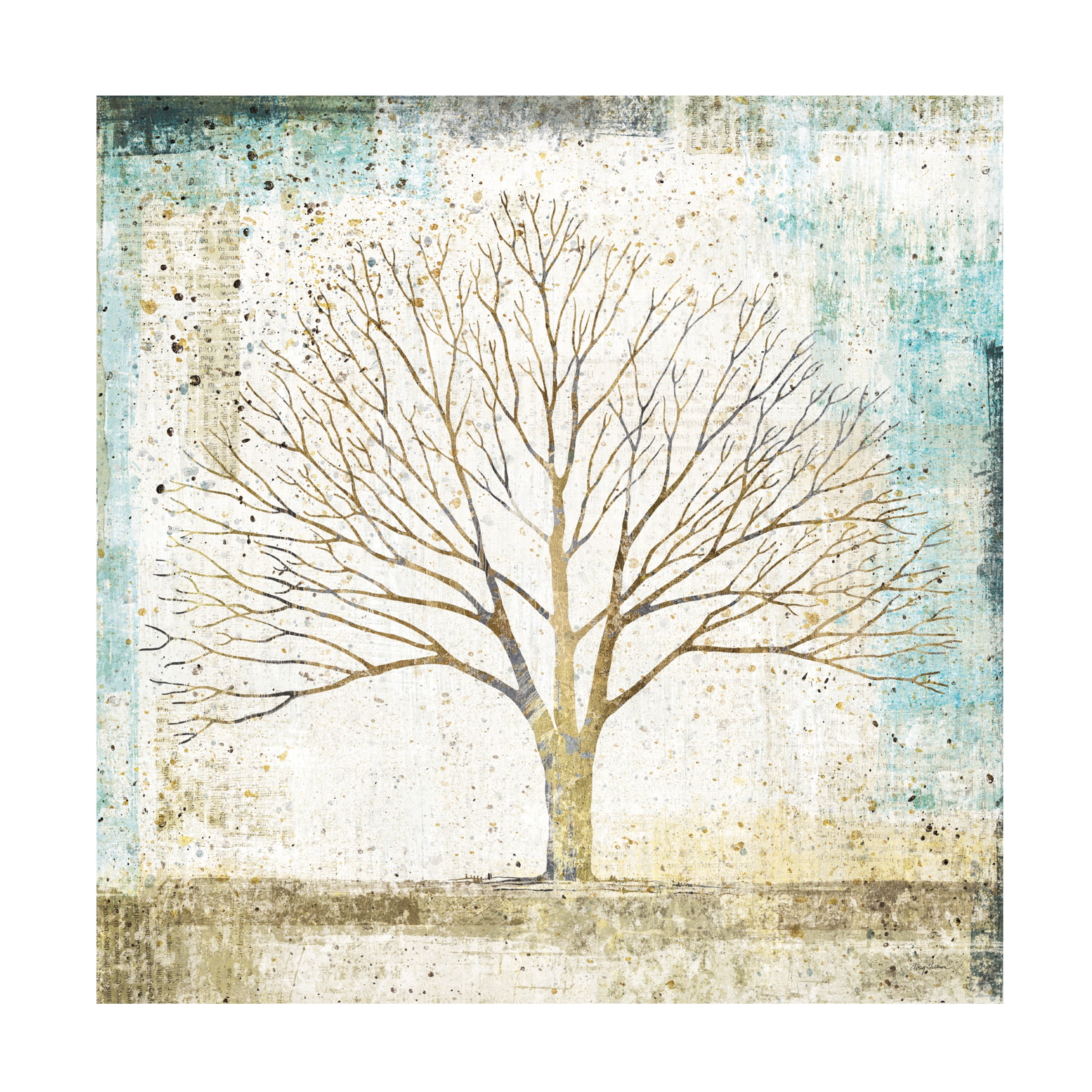 Avery Tillmon 'Solitary Tree Collage' Canvas Art
